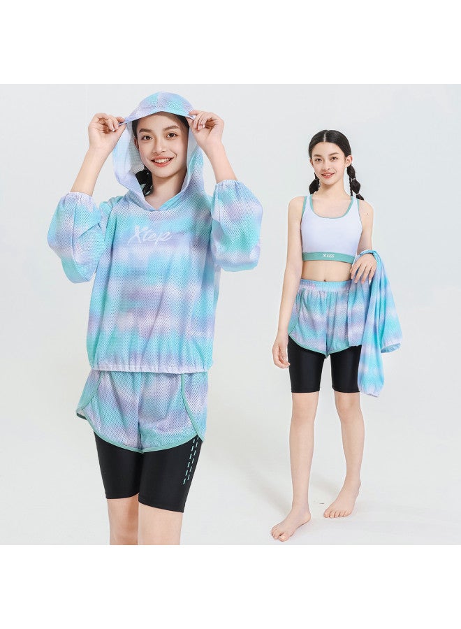 XTEP High-end Fashion Three-piece Swimsuit Set For Girls, Separate Swimsuit For Big Kids, Beach Vacation And Water Play Swimsuit - Image 2