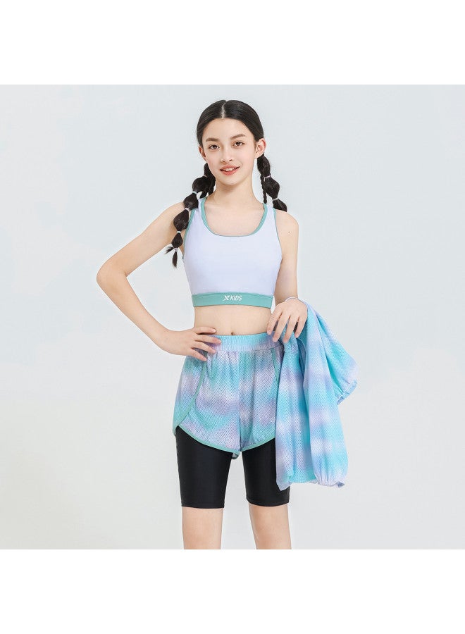 XTEP High-end Fashion Three-piece Swimsuit Set For Girls, Separate Swimsuit For Big Kids, Beach Vacation And Water Play Swimsuit - Image 5