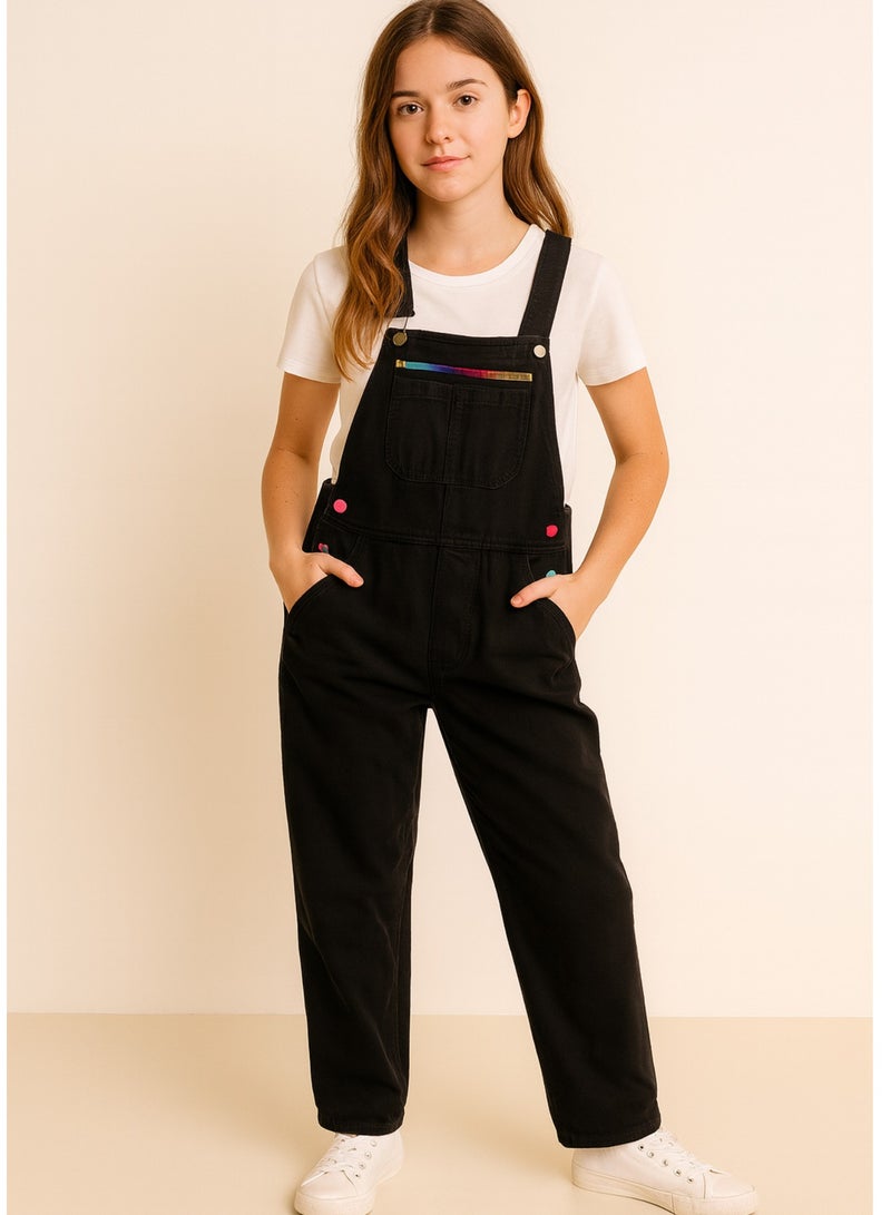 Stylish and Comfortable Black Denim Overall – Practical Look with a Modern Touch - Image 3