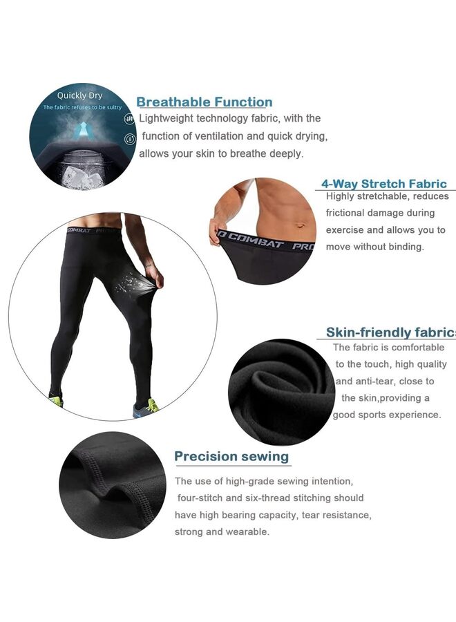 مجموعة من 2 بنطال ضاغط للأولاد، ملابس داخلية أساسية سريعة الجفاف من سباندكس، بنطال ضيق للجري وكرة القدم (كبير) - Image 2