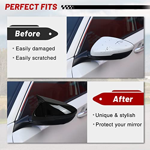Tongze Car Side Mirror Covers Compatible with Honda Accord 10th 2018-2023 for Side View Mirror, Door Mirror Caps Trim/Car Mirror Accessories/Exterior Accessories-Glossy Black - Image 4