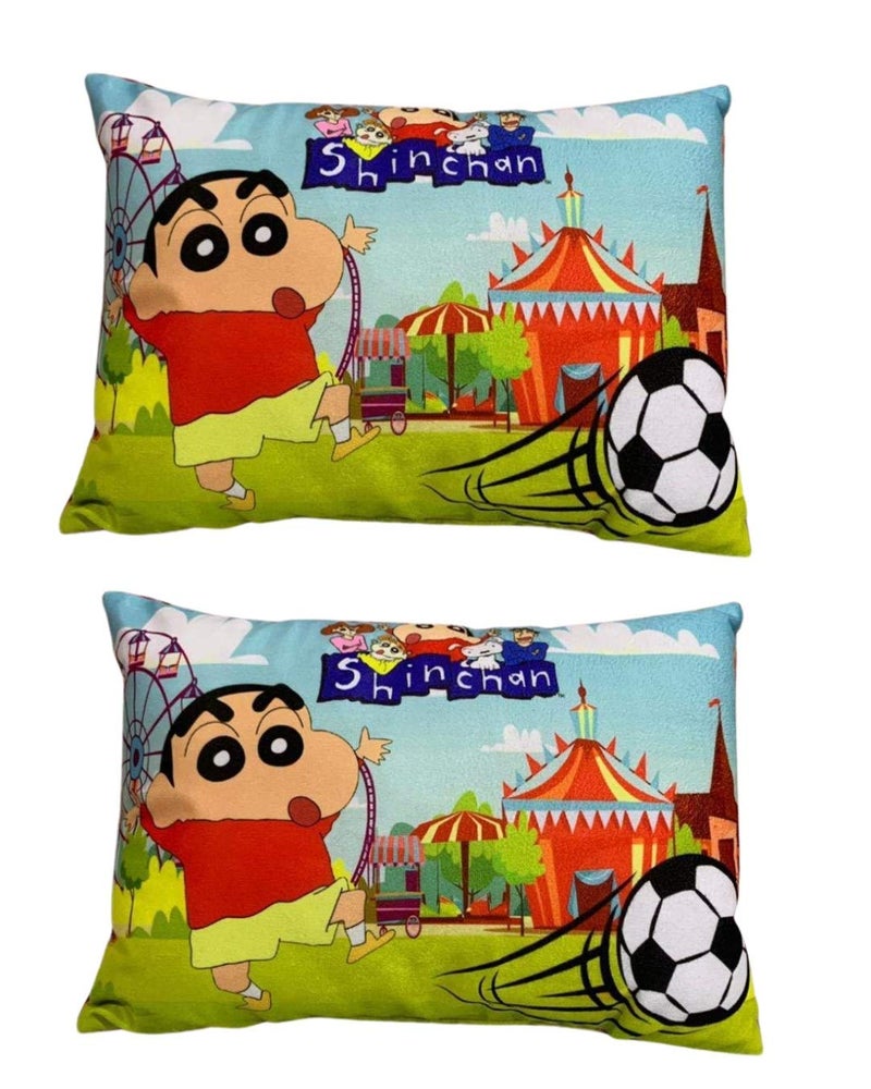 dev enterprises velvet fabric 2 digitally shin printed baby pillow size 12x18 inches Multi colorupto 5 year old baby  - Image 1
