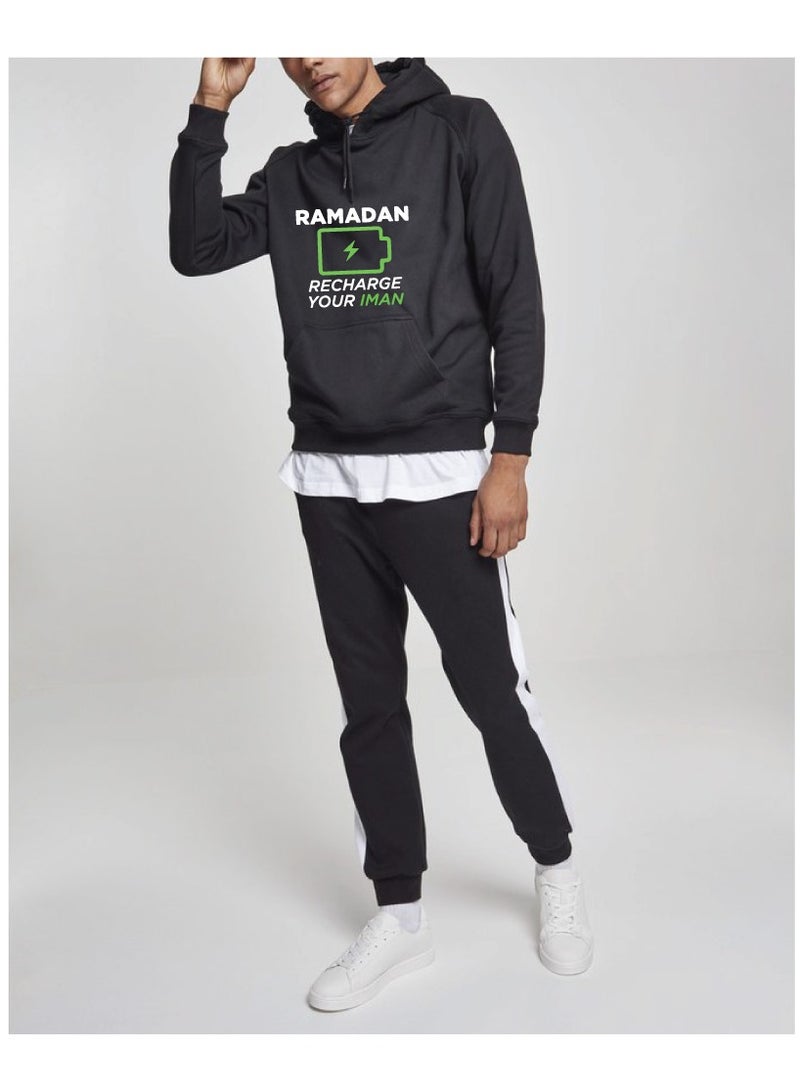 PRINTSHOP4ME Ramadan Mubarak Hoodie for Both Men and Women - Soft Cotton Pullover - Long Sleeve with Drawstring and Kangaroo Pockets - Perfect for Travel - Image 3