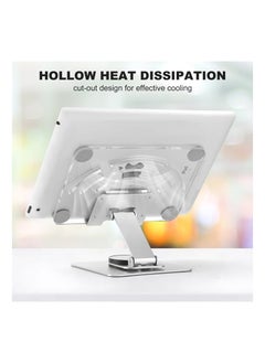 KASTWAVE Tablet Holder, for iPad Stand, 360 Rotating Base, Foldable Adjustable Tablet Stand, Tablet Stand for Desk, Compatible with iPad Pro Air Mini 4 to 12.9-inch Tablet (Acrylic Tablet Stand)  - Image 5