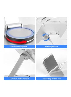 KASTWAVE Tablet Holder, for iPad Stand, 360 Rotating Base, Foldable Adjustable Tablet Stand, Tablet Stand for Desk, Compatible with iPad Pro Air Mini 4 to 12.9-inch Tablet (Acrylic Tablet Stand)  - Image 4