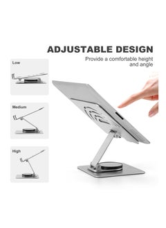 KASTWAVE Tablet Holder, for iPad Stand, 360 Rotating Base, Foldable Adjustable Tablet Stand, Tablet Stand for Desk, Compatible with iPad Pro Air Mini 4 to 12.9-inch Tablet (Acrylic Tablet Stand)  - Image 3