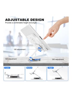 KASTWAVE Tablet Holder, for iPad Stand, 360 Rotating Base, Foldable Adjustable Tablet Stand, Tablet Stand for Desk, Compatible with iPad Pro Air Mini 4 to 12.9-inch Tablet (Acrylic Tablet Stand)  - Image 2