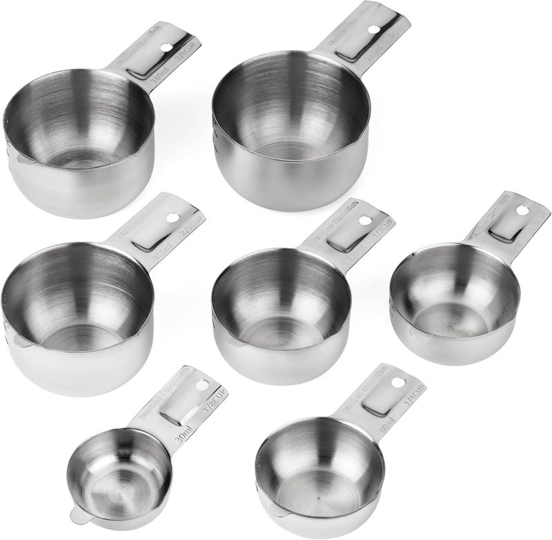 Hudson Essentials Stainless Steel Measuring Cups Set - Stackable Set with Spout - Image 2