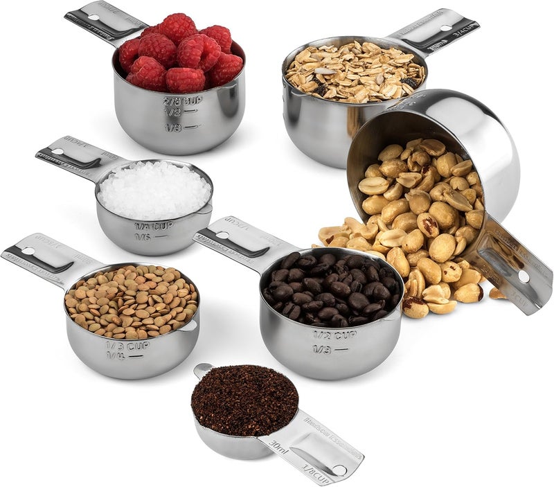 Hudson Essentials Stainless Steel Measuring Cups Set - Stackable Set with Spout - Image 5