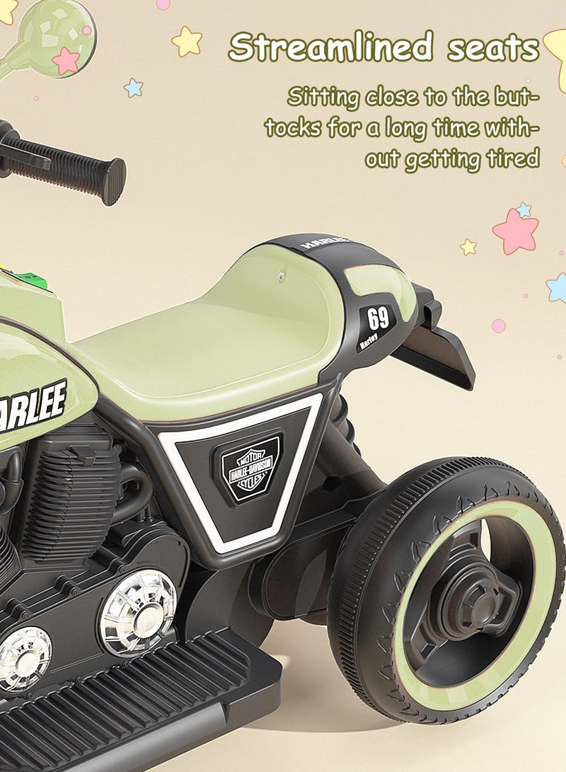 Electric Bike for Kids, 6V Battery Powered with Dual Drive, Children's Electric Car with Lights and Music, Motorcycle For Kids 3+ Years Boys and Girls