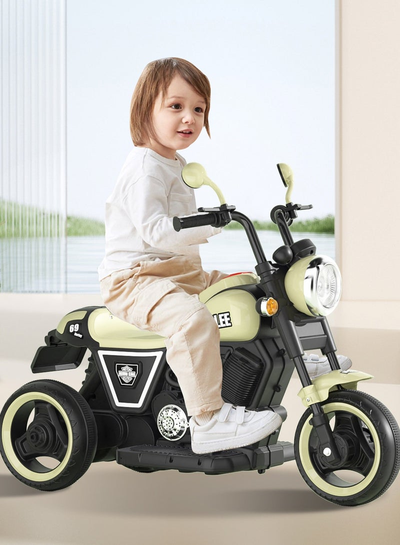 Electric Bike for Kids, 6V Battery Powered with Dual Drive, Children's Electric Car with Lights and Music, Motorcycle For Kids 3+ Years Boys and Girls