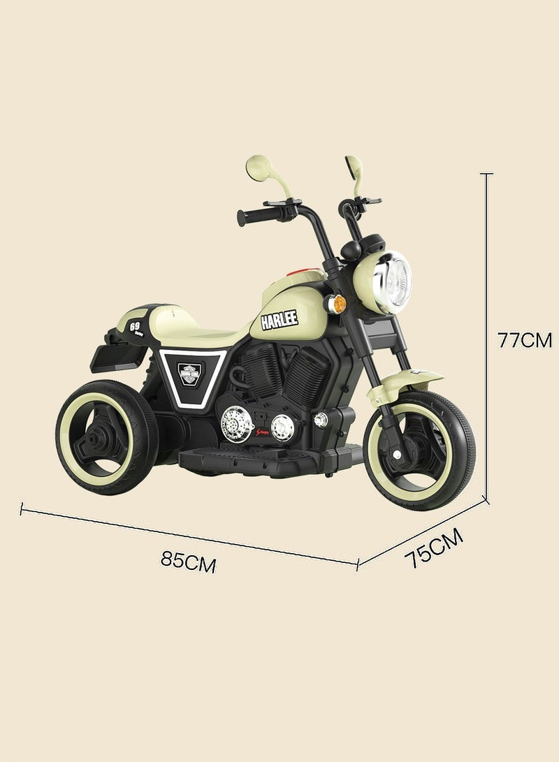Electric Bike for Kids, 6V Battery Powered with Dual Drive, Children's Electric Car with Lights and Music, Motorcycle For Kids 3+ Years Boys and Girls