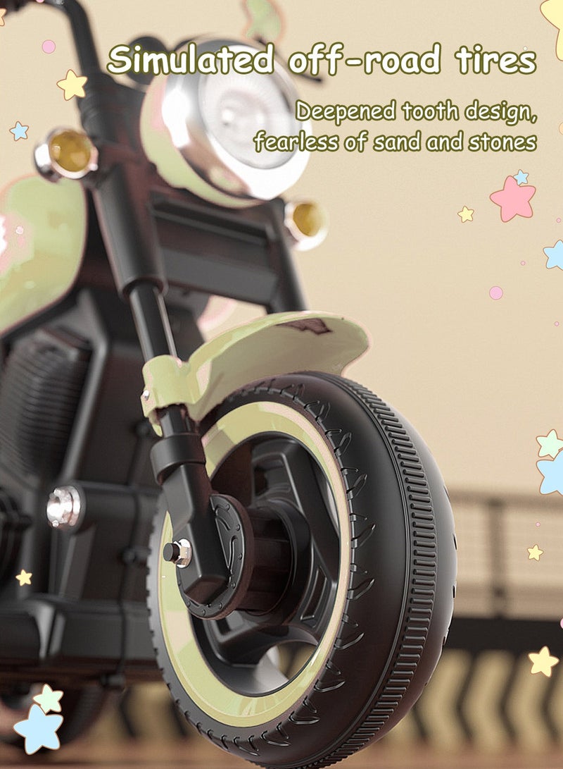 Electric Bike for Kids, 6V Battery Powered with Dual Drive, Children's Electric Car with Lights and Music, Motorcycle For Kids 3+ Years Boys and Girls