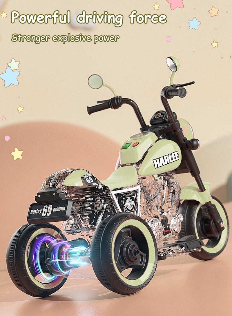 Electric Bike for Kids, 6V Battery Powered with Dual Drive, Children's Electric Car with Lights and Music, Motorcycle For Kids 3+ Years Boys and Girls