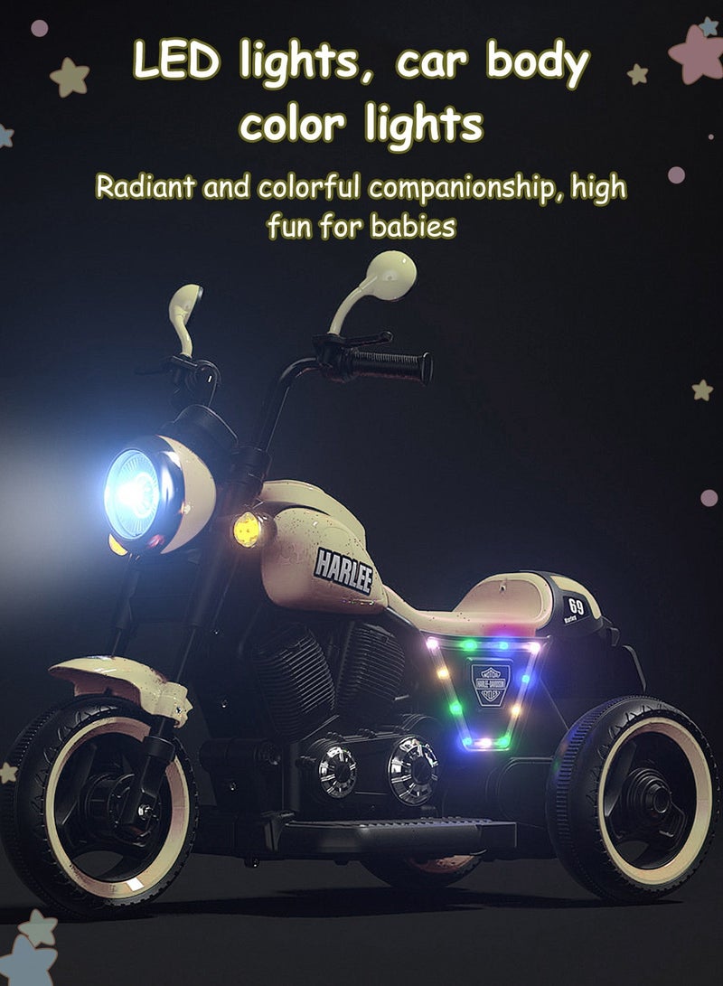 Electric Bike for Kids, 6V Battery Powered with Dual Drive, Children's Electric Car with Lights and Music, Motorcycle For Kids 3+ Years Boys and Girls