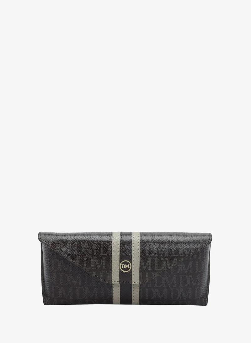Da Milano Monogram Franzy Leather Spectacle Case - Chocolate