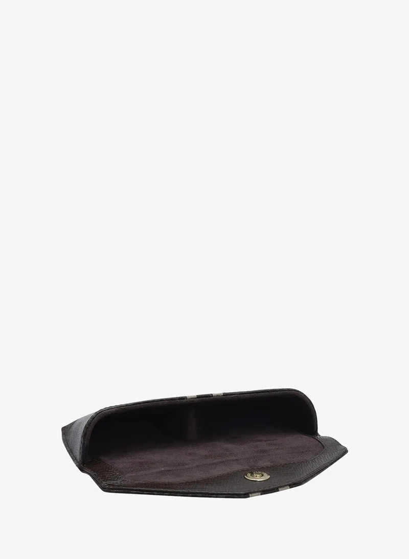 Da Milano Monogram Franzy Leather Spectacle Case - Chocolate