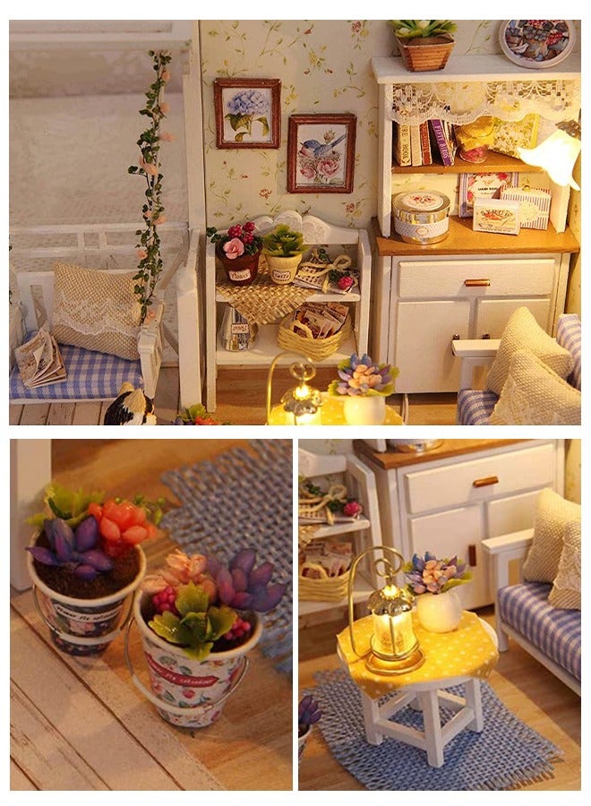 GROIC DIY Miniature Dollhouse Kit with Furniture, Creative Tiny Room kit Doll House LED Light Accessories Plus Dust Proof, Romantic Artwork Gift (Kitten Diary) - Image 3