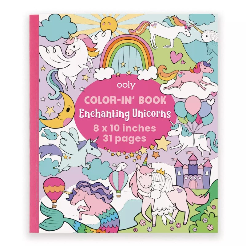 OOLY Unicorn Coloring Book for Toddlers Fun Activity Coloring Pages for Kids 31 Perforated Pages 8x10 to Hang Kids Activity for School Road Parties Unicorns OOLY Coloring Book - Image 2