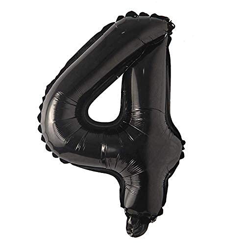 flavouredlove 16 inch Four Foil Number Air or Helium Balloon Party Decoration Black Pack of 1 | 4 Year No. Balloons Birthday/Anniversary (Black Number 4) - Image 3