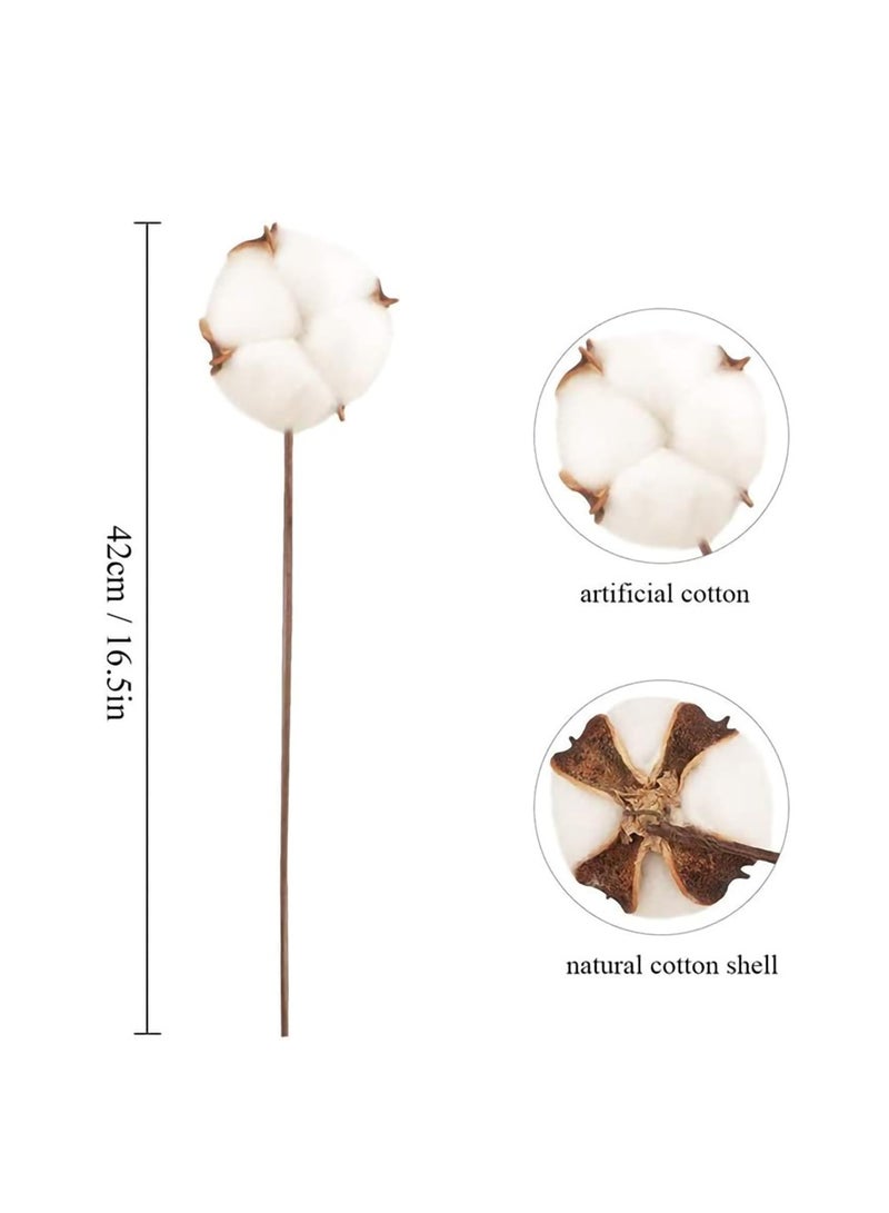 SYOSI 10-Pack Natural Dried Cotton Stems - Rustic Cotton Decor for Vase Fillers, Home and Wedding Decorations - Image 2