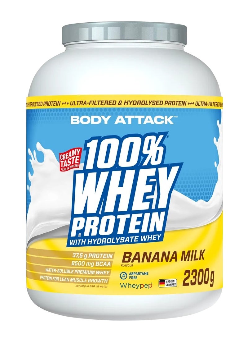 Body Attack 100% Whey Protein 2.3kg Banana Milk