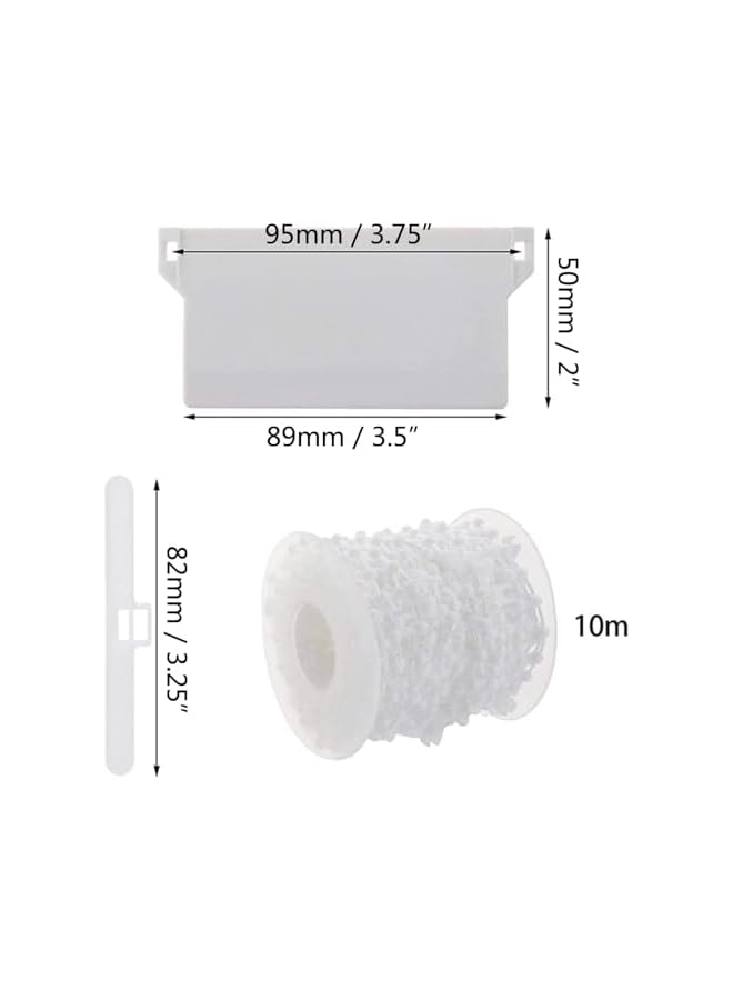 The Bros مجموعة إصلاح أوزان قاع الستائر العمودية مع سلسلة بطول 10م وموصل بلاستيكي بديل DIY / ملحقات الستائر العمودية وحوامل العلوية 89مم - Image 2