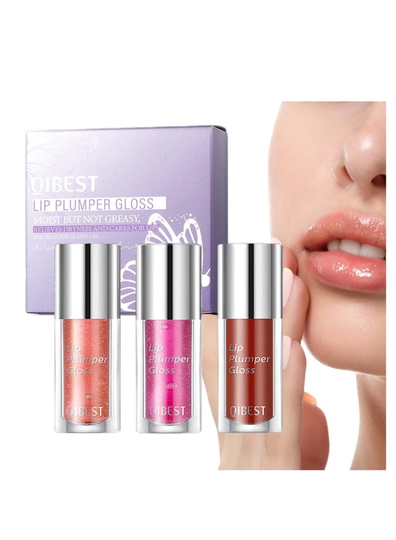Excefore Hydrating Lip Oil Plumping Lip Tint Moisturizing Lip Gloss, Plump Lip Gloss Lip Care Transparent Toot Lip Oil Tinted, Glass Lip Glow Oil Fresh Texture, Long Lasting Nourishing Lip Glow - Image 1