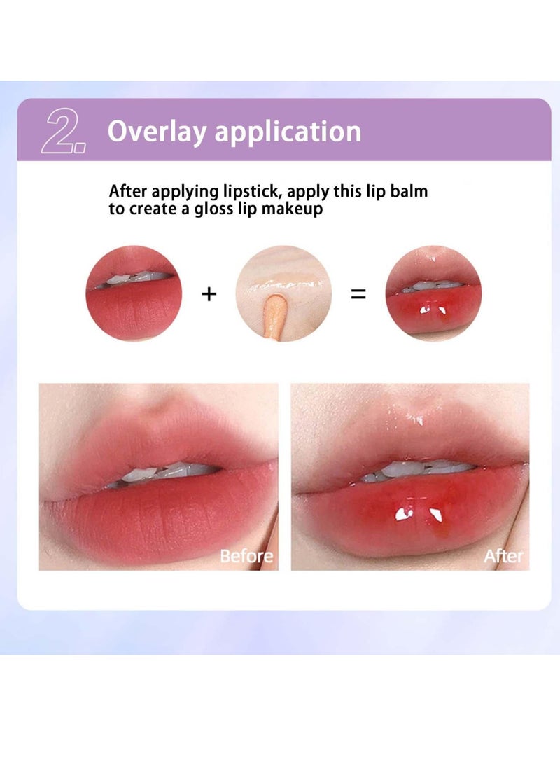 Excefore Hydrating Lip Oil Plumping Lip Tint Moisturizing Lip Gloss, Plump Lip Gloss Lip Care Transparent Toot Lip Oil Tinted, Glass Lip Glow Oil Fresh Texture, Long Lasting Nourishing Lip Glow - Image 4