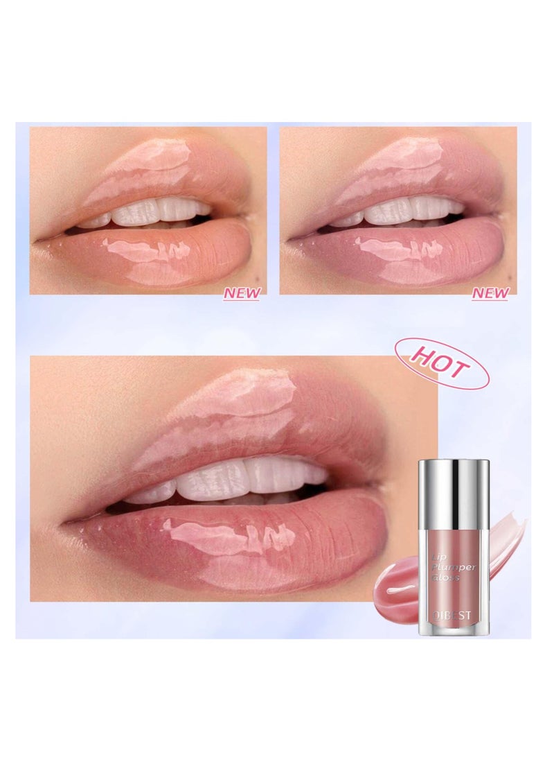 Excefore Hydrating Lip Oil Plumping Lip Tint Moisturizing Lip Gloss, Plump Lip Gloss Lip Care Transparent Toot Lip Oil Tinted, Glass Lip Glow Oil Fresh Texture, Long Lasting Nourishing Lip Glow - Image 3