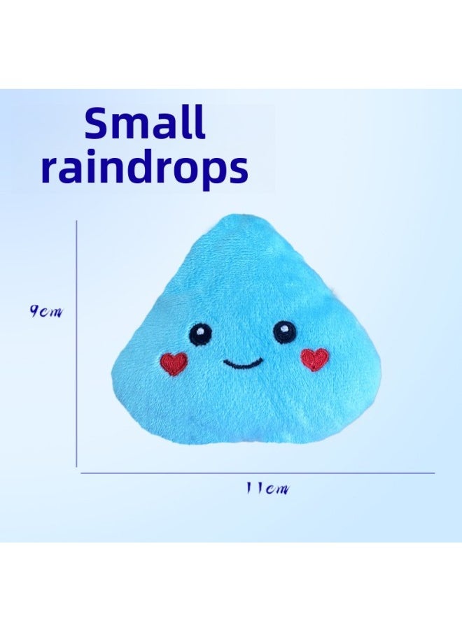 Pet Vocal Dog Molar Bite Resistant Toy Cat Dog Toy Plush Vocal Interactive Toy-Color:Small Blue Water Droplets  - Image 1