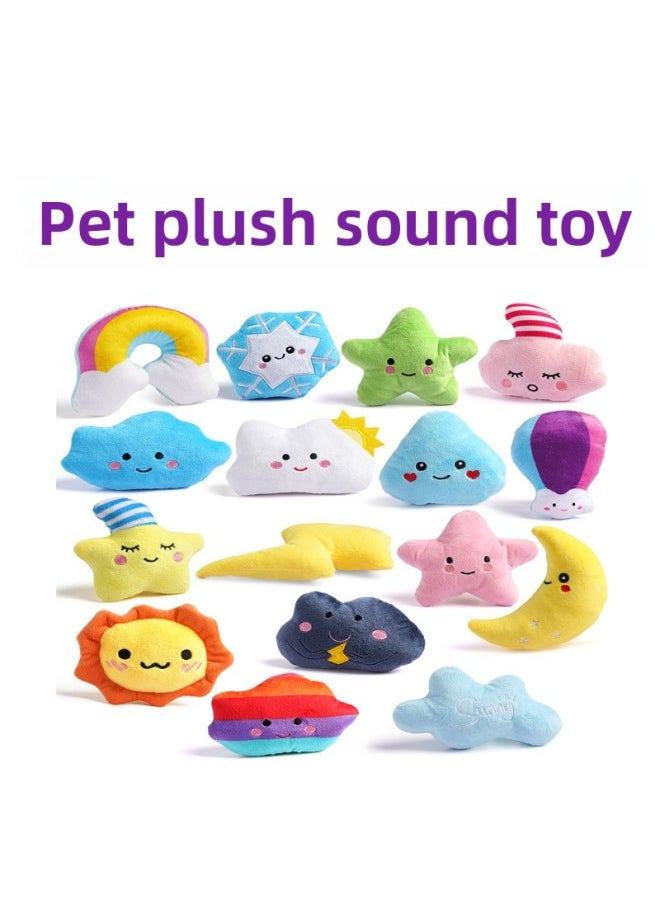 Pet Vocal Dog Molar Bite Resistant Toy Cat Dog Toy Plush Vocal Interactive Toy-Color:Small Blue Water Droplets  - Image 3
