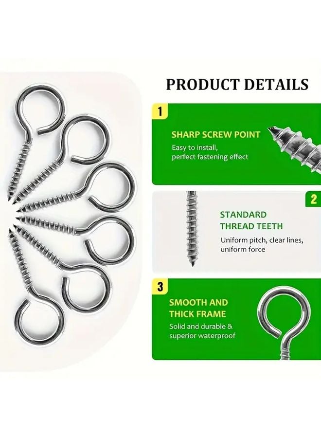 M5 Self Tapping Eye Hooks 6pcs Heavy Duty Screws For Hanging Doors Gates Fences - Image 5