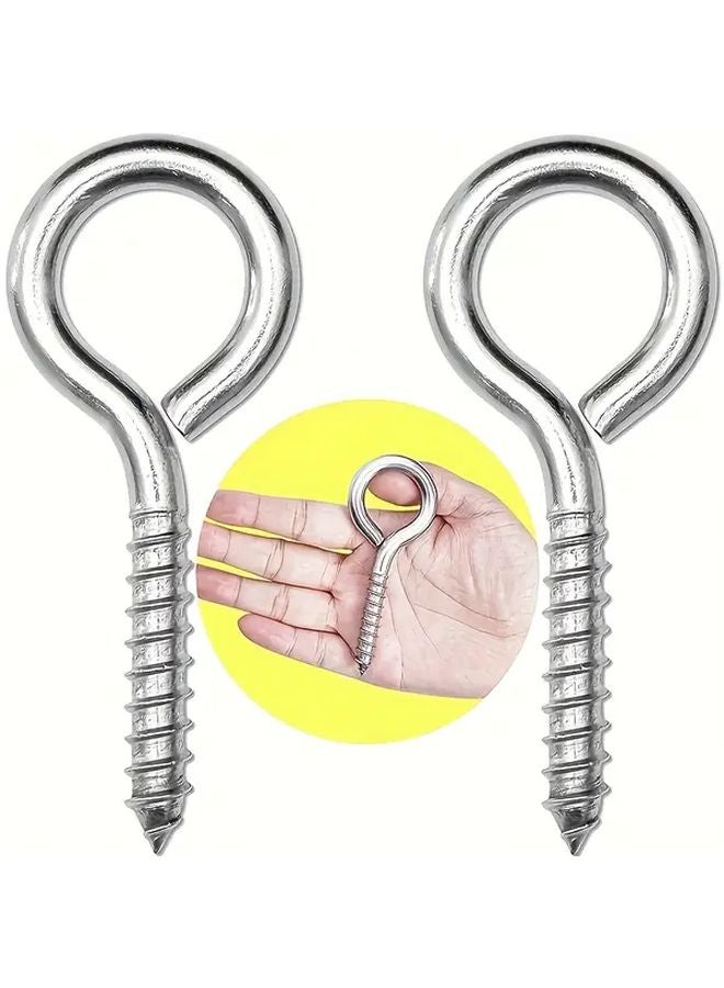 M5 Self Tapping Eye Hooks 6pcs Heavy Duty Screws For Hanging Doors Gates Fences - Image 1