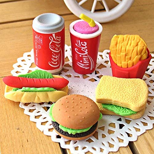 Cllayees 72 Pcs Assorted Food Pencil Erasers Toy Set, Cake Dessert Fruit Puzzle Erasers Toys for Kids Reward Party Favors (Food) - Image 5