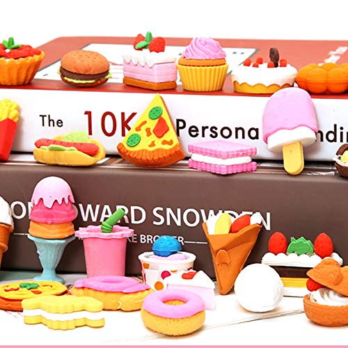 Cllayees 72 Pcs Assorted Food Pencil Erasers Toy Set, Cake Dessert Fruit Puzzle Erasers Toys for Kids Reward Party Favors (Food) - Image 4