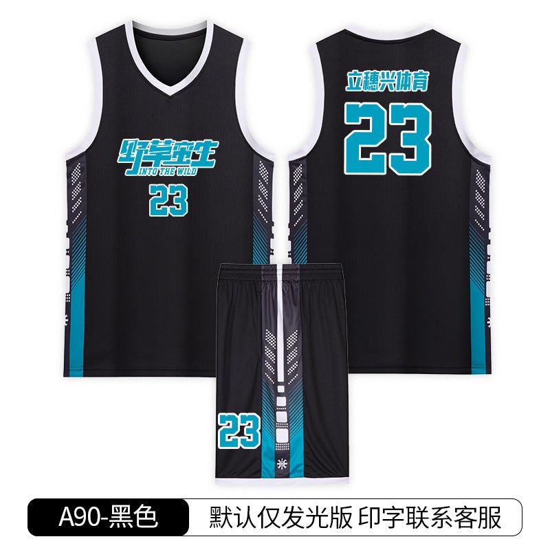 New Basketball Uniforms Children'S Suits Men'S Adult Black Vest Training Uniforms Quick-Drying Game Jerseys Team Uniforms No - Image 1
