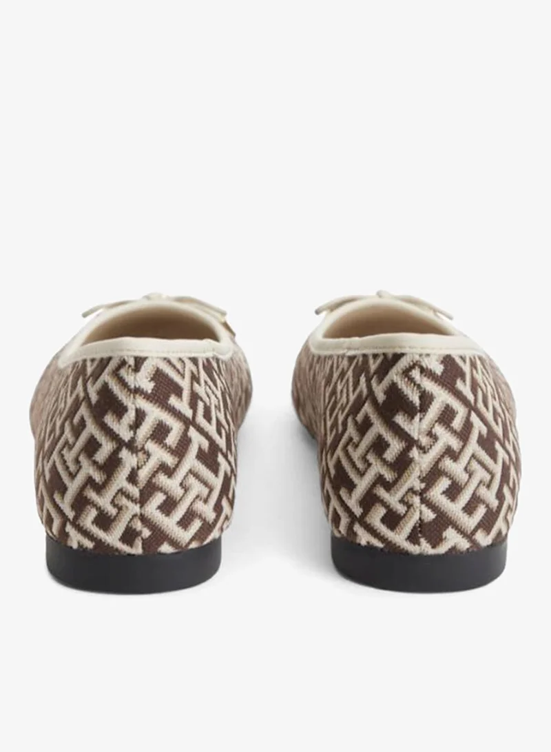 Tommy Hilfiger Rich Walnut Jacquard Ballerinas for Women | Best Price UAE