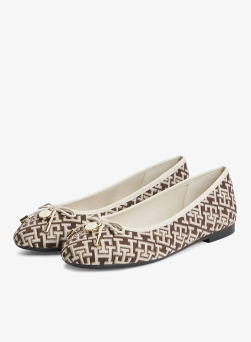 Tommy Hilfiger Rich Walnut Jacquard Ballerinas for Women | Best Price UAE
