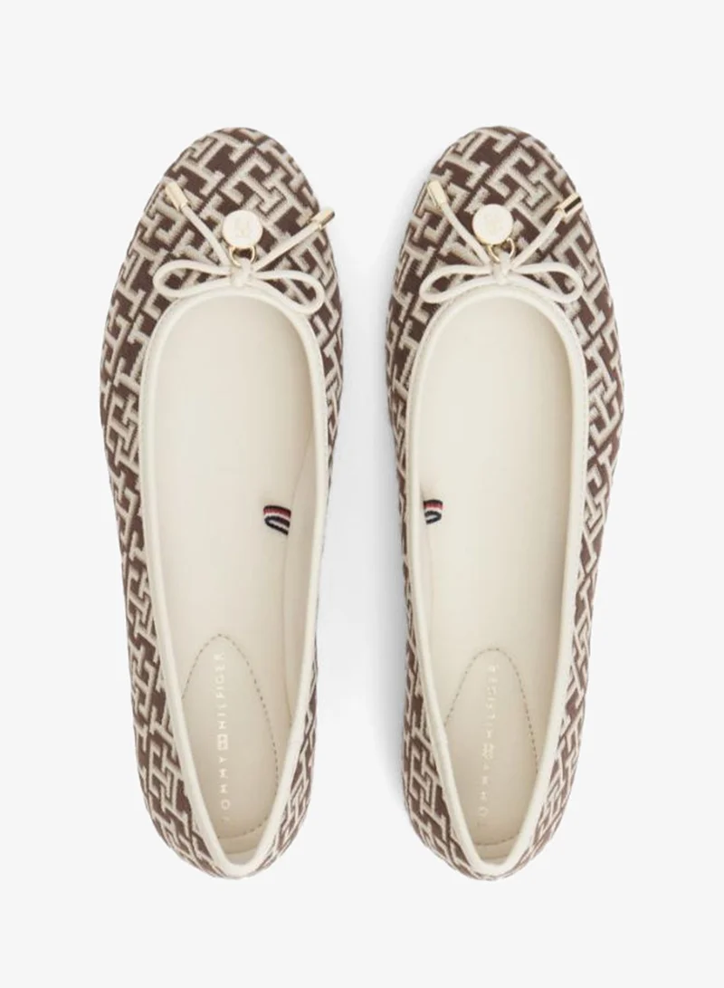 Tommy Hilfiger Rich Walnut Jacquard Ballerinas for Women | Best Price UAE