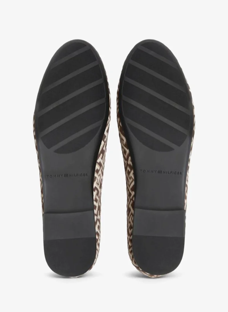 Tommy Hilfiger Rich Walnut Jacquard Ballerinas for Women | Best Price UAE