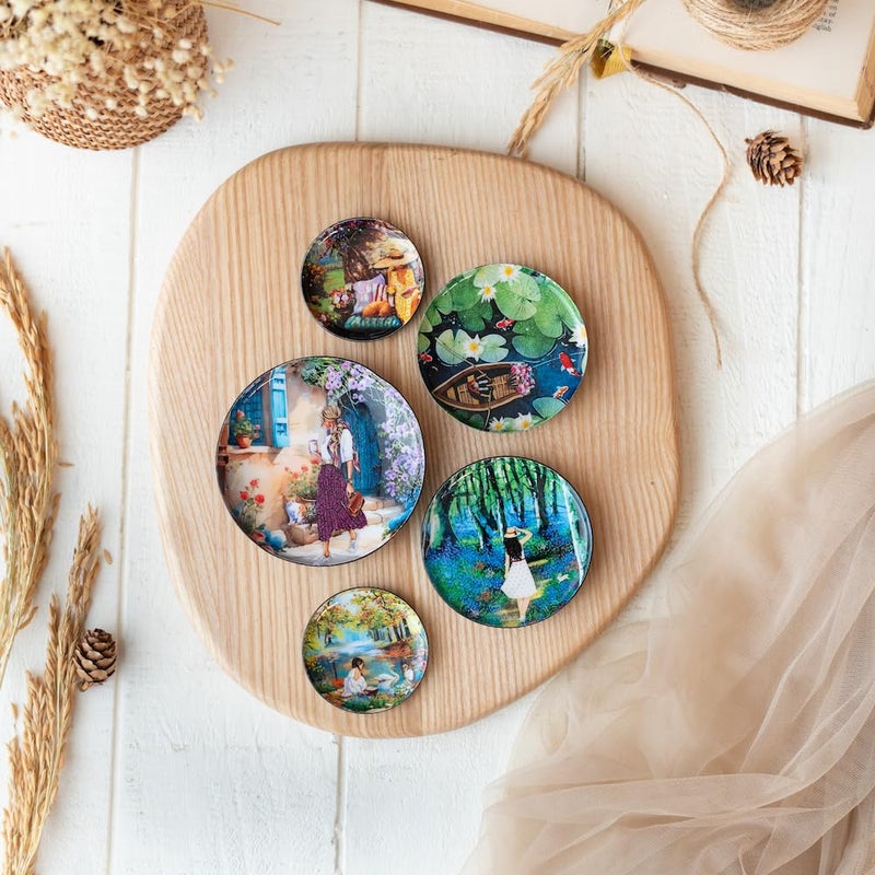 Ritualistic Slice of Life Art Fridge Magnets Metal Nonbreakable Gift Items for Women and Men Home Dcor Gift Items Fridge Magnets Refrigerator Stylish Fridge Magnet Set of 5 - Image 4