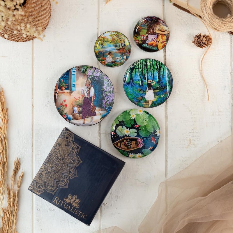 Ritualistic Slice of Life Art Fridge Magnets Metal Nonbreakable Gift Items for Women and Men Home Dcor Gift Items Fridge Magnets Refrigerator Stylish Fridge Magnet Set of 5 - Image 1