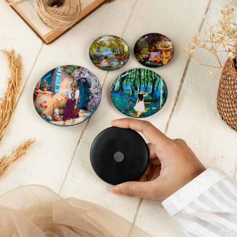 Ritualistic Slice of Life Art Fridge Magnets Metal Nonbreakable Gift Items for Women and Men Home Dcor Gift Items Fridge Magnets Refrigerator Stylish Fridge Magnet Set of 5 - Image 2