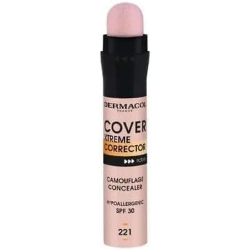 Dermacol  Cover Xtreme Corrector Contour Stick Long Lasting NonAllergenic Liquid Contour with SPF30 High Coverage Light Formula Corrector Concealer Makeup for AcneProne Skin No 5 221