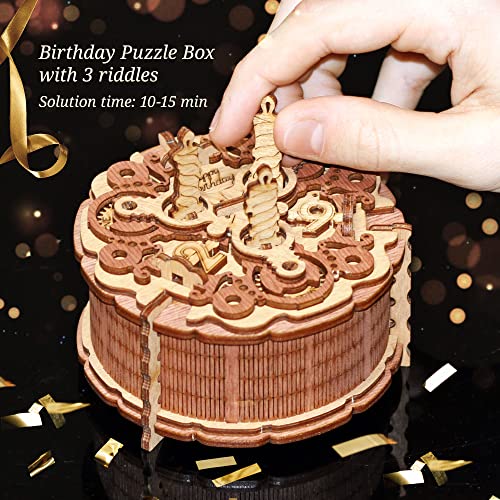 iDventure Birthday Cake Puzzle Box – 3D Gift Box for Adults – Money Holder Puzzle Game – Escape Room Brain Teaser for Men & Women - Image 2