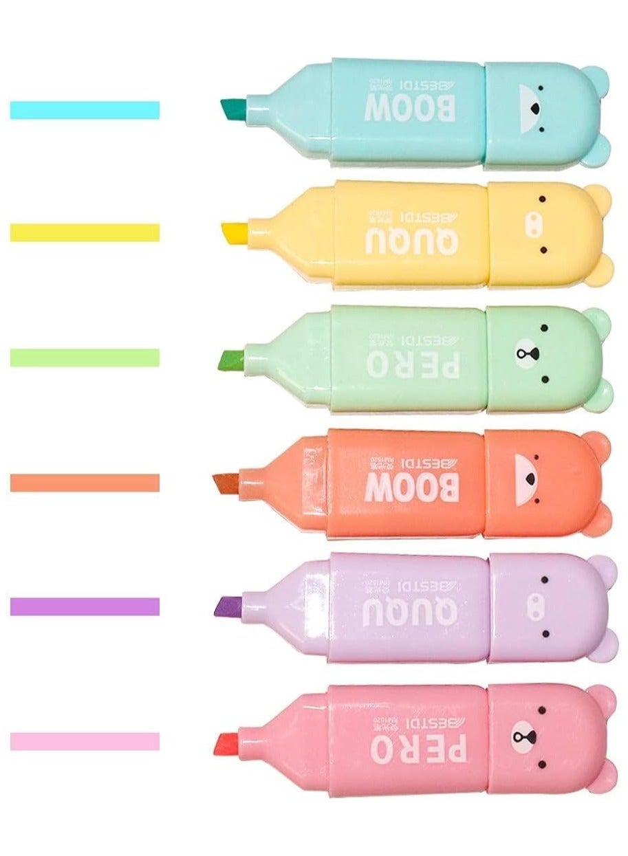 6pcs Mixed Color Highlighter Pen,Back To School Supplies,Highlighters Assorted School Office Supplies,Mini Highlighter Marker