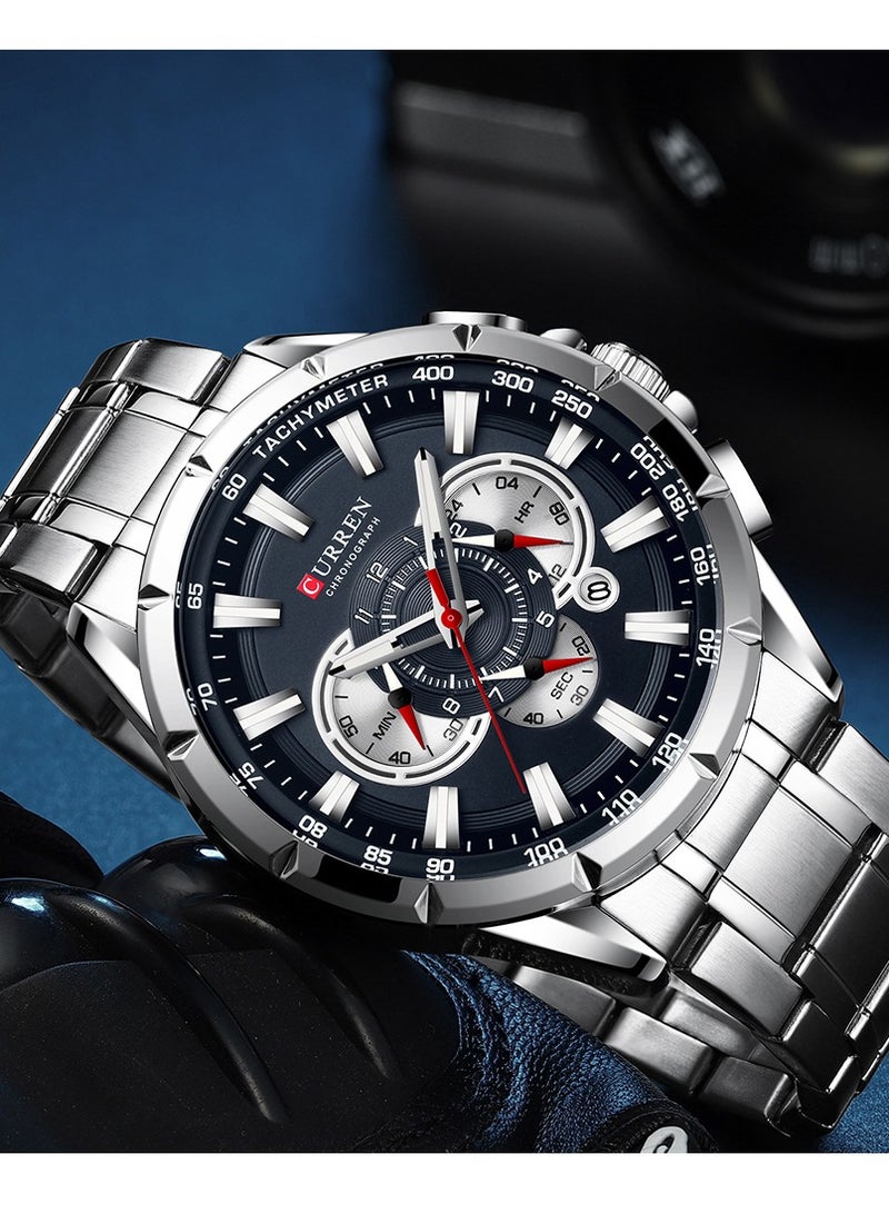 CURREN CURREN Wrist Watch Men Waterproof Chronograph Stainless Steel Male Clock Top Brand Luxury Man Sport Watches 8363 - Image 2