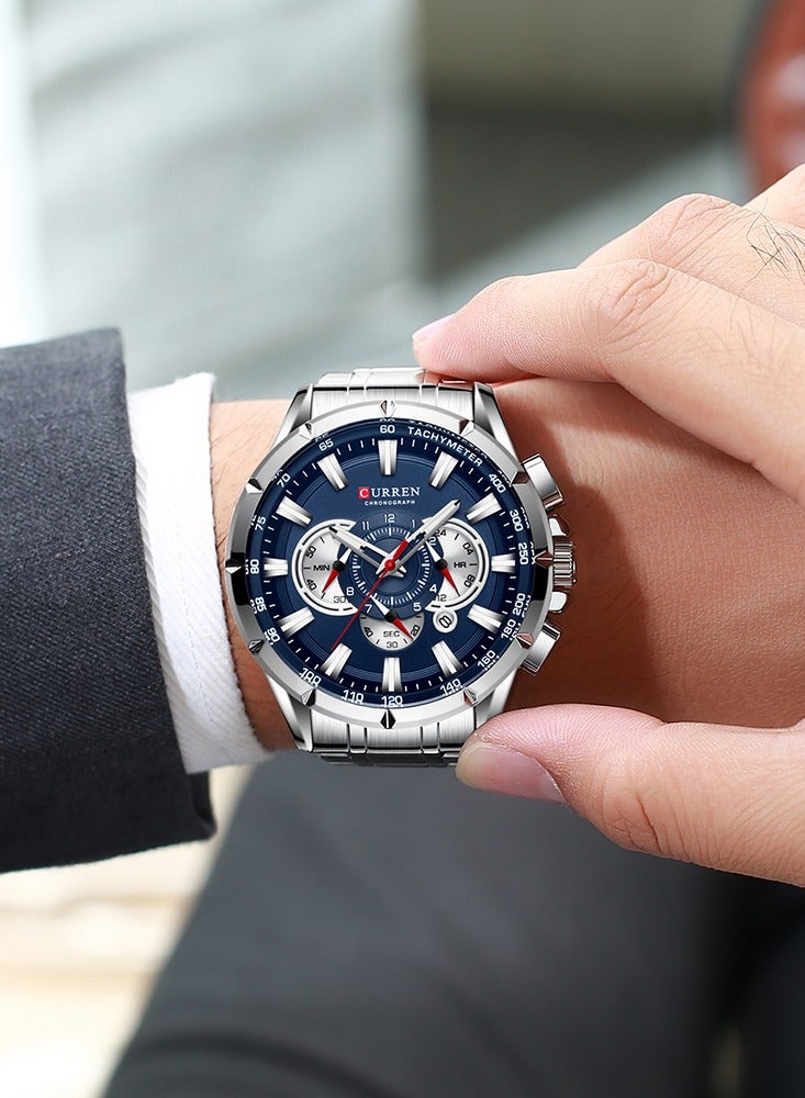 CURREN CURREN Wrist Watch Men Waterproof Chronograph Stainless Steel Male Clock Top Brand Luxury Man Sport Watches 8363 - Image 3