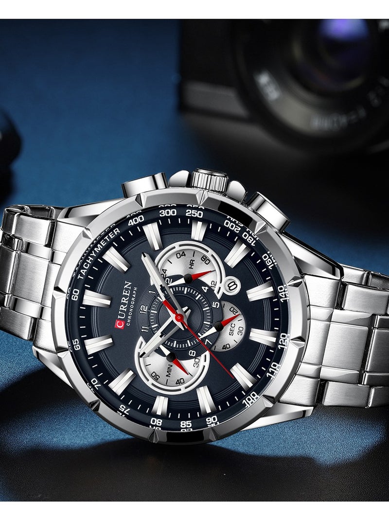 CURREN CURREN Wrist Watch Men Waterproof Chronograph Stainless Steel Male Clock Top Brand Luxury Man Sport Watches 8363 - Image 4